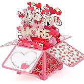 Giiffu Valentine’s Day Pop Up Card for Wife or Husband, Romantic 3D Love Tree Card, Valentine & Anniversary Greeting Card with Envelope and Note Card