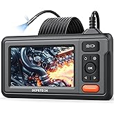 DEPSTECH Dual Lens Borescope Camera with Light, HD Endoscope, 4.3'' IPS Screen, Inspection IP67 Waterproof, 16.5ft Semi-Rigid Snake Camera Cable for Car Wall Drain Pipe