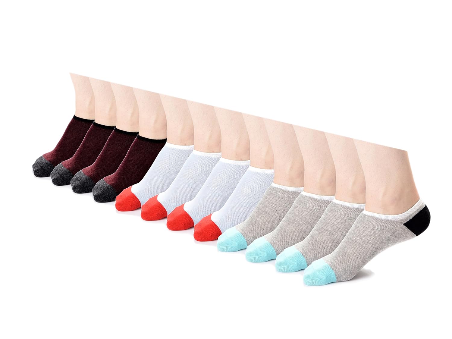 (clearance) Men No Show Socks 6 Pack Low Cut Casual NonSlide
