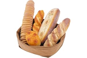 Meiwlong 5pcs Realistic Artificial Bread Decoration Set Fake Faux Food Baguette Caterpillar Home Kitchen Restaurant Wedding Festival Party Prop