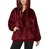 NIeyook Sherpa Fleece Hoodies for Women Fuzzy Oversized Zip up Hoodie with Pockets Casual Pullover Hooded Sweatshirt