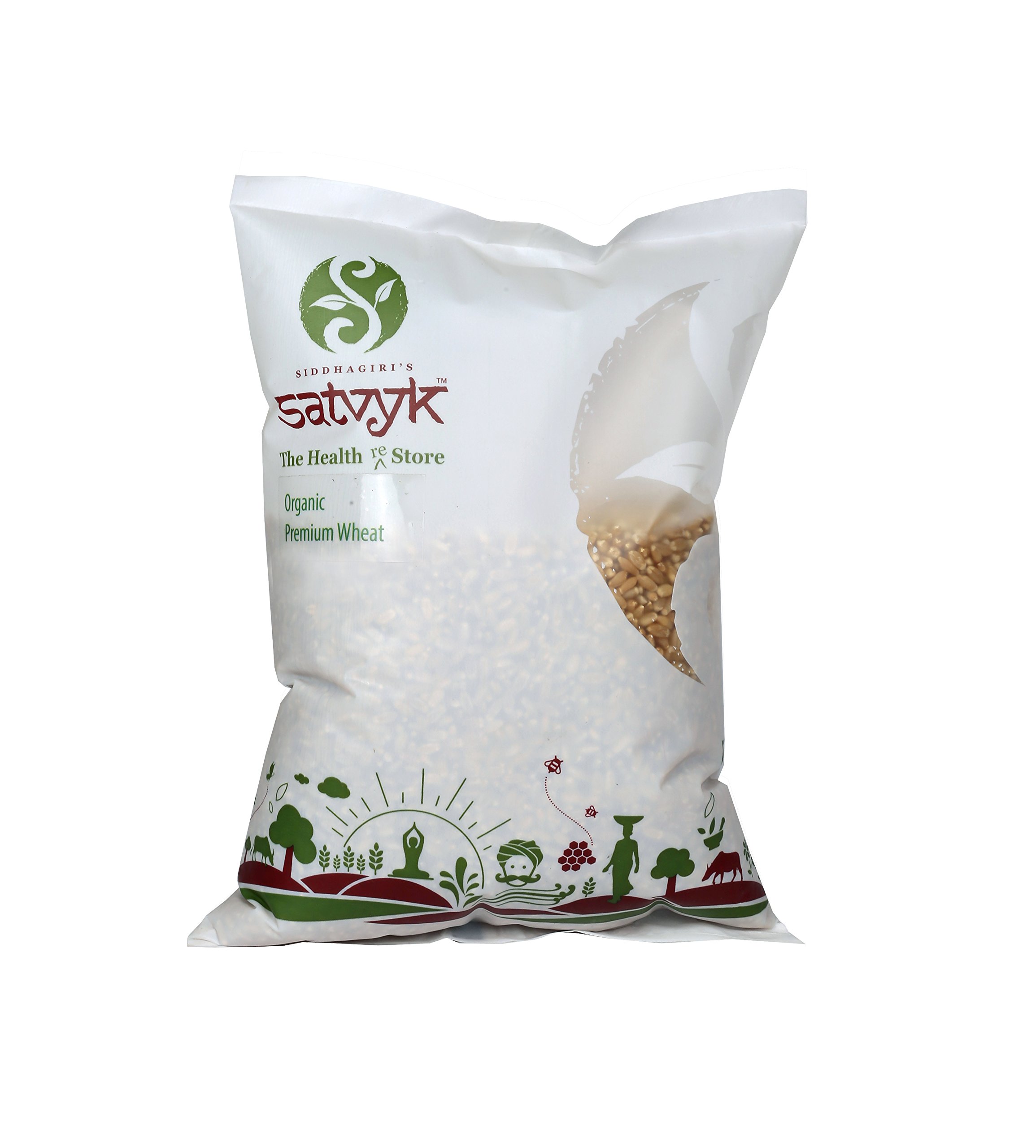 S Siddhagiri's SATVYK THE HEALTH re STORE Set of 3- Sarbati Wheat 1kg (3kg)