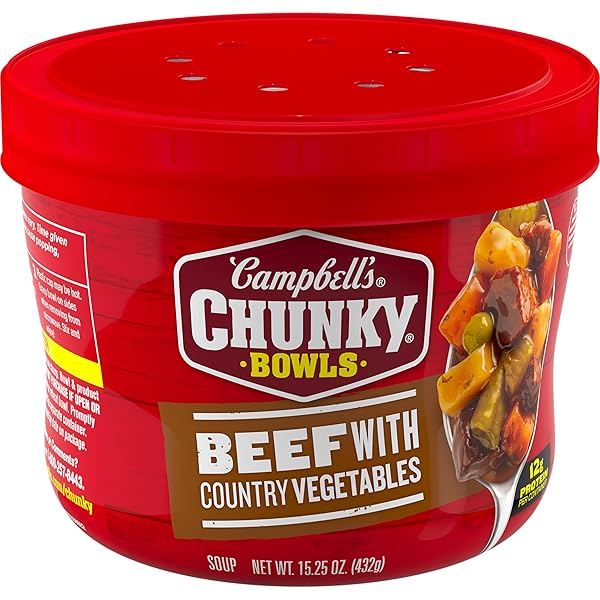 CAMPBELL’S CHUNKY SOUP, BEEF SOUP WITH COUNTRY VEGETABLES,...