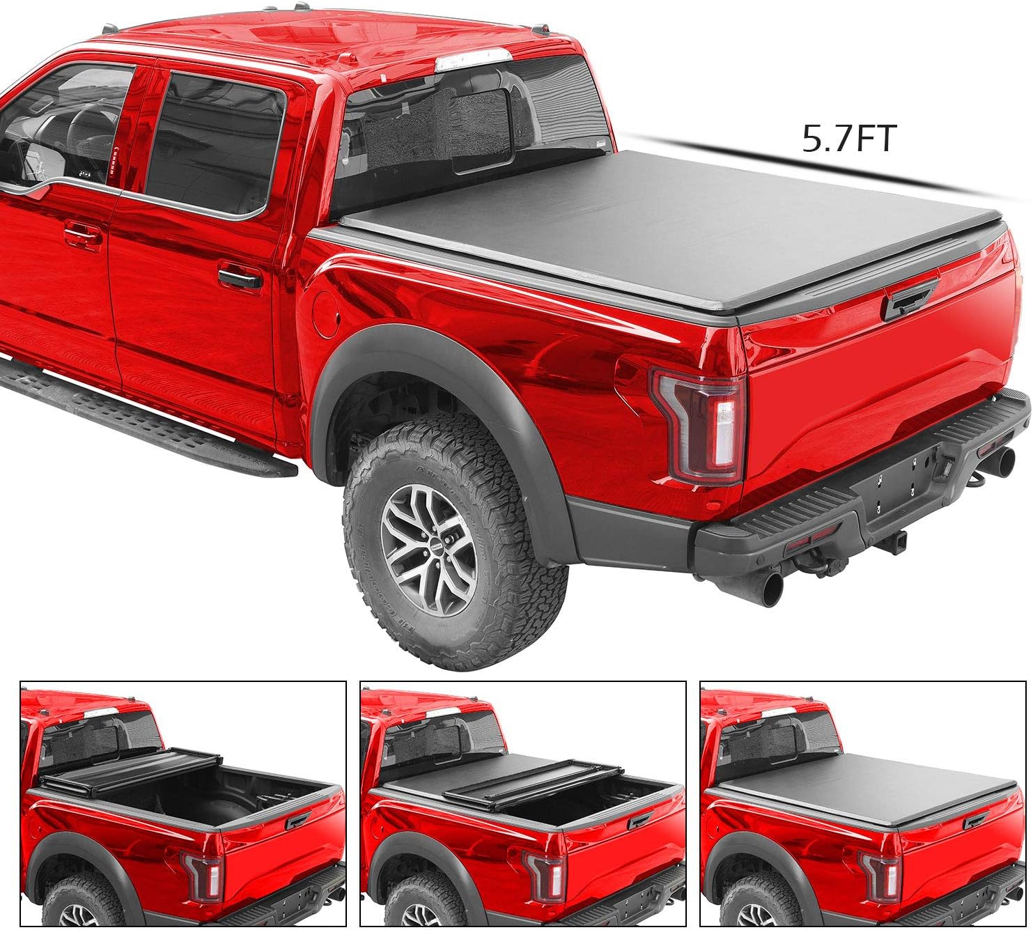 4xbeam Dodge Ram 5 7 Tri Fold Truck Bed Cover Heavy Duty Tonneau Cover Works With 2009 2018 Dodge Ram 1500 2011 2018 Dodge Ram 2500 3500 For Models Without Ram Box Tonneau Covers Amazon Canada