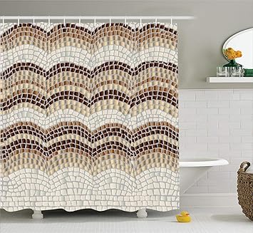 Amazon Com Ambesonne Beige Shower Curtain Gradient Colored