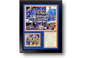 LEGENDS NEVER DIE, INC. Oklahoma City Thunder (OKC) 2024-2025 NBA Finals Champions | Collectible Basketball Memorabilia | Framed Picture & Photo Collage Gift, Man Cave Wall Art, Home Decor (Mosaic, 12"x15")