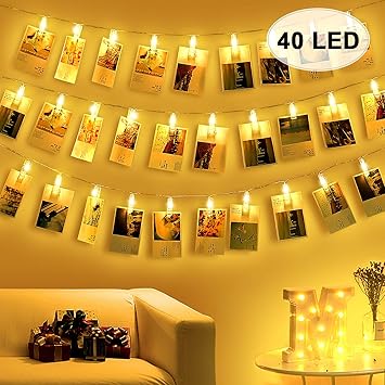 40 Led Foto Luz Pinzas Luz Fotos Guirnaldas Decoracion Leds