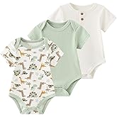 Ruliby Baby Bodysuit Boy Girl Clothes Soft Newborn Infant Outfit Short Sleeve Romper