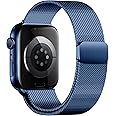 Double Magnetic Compatible for Apple Watch Band Ultra 2,SE, Stainless Steel Strap Metal Mesh Sport Loop for iWatch Bands 38mm