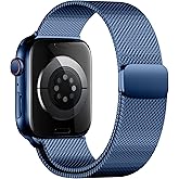 Double Magnetic Compatible for Apple Watch Band Ultra 2,SE, Stainless Steel Strap Metal Mesh Sport Loop for iWatch Bands 38mm