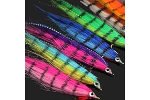 Tigofly 16 pcs 8 Barred Colors 12cm Minnow Fry Salmon Trout Sea Bass Steelhead Zebra Minnow Fly Fishing Flies Lure Set