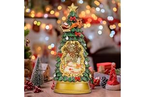 LSISOVO Christmas Snow Globes,with Musical and 6 Hour Timer,Snow Globes Lights, Christmas Indoor Decorations, Christmas Tree Decorations,USB & Battery Powered,Christmas Snowman Skiing