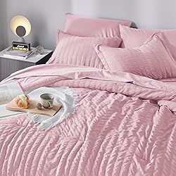 CozyLux Full/Queen Seersucker Comforter Set with