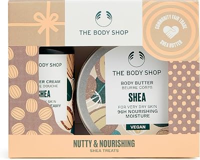 The Body Shop Shea Butter Nutty Nourishing Body Care Gift Set Vegan 2 Piece