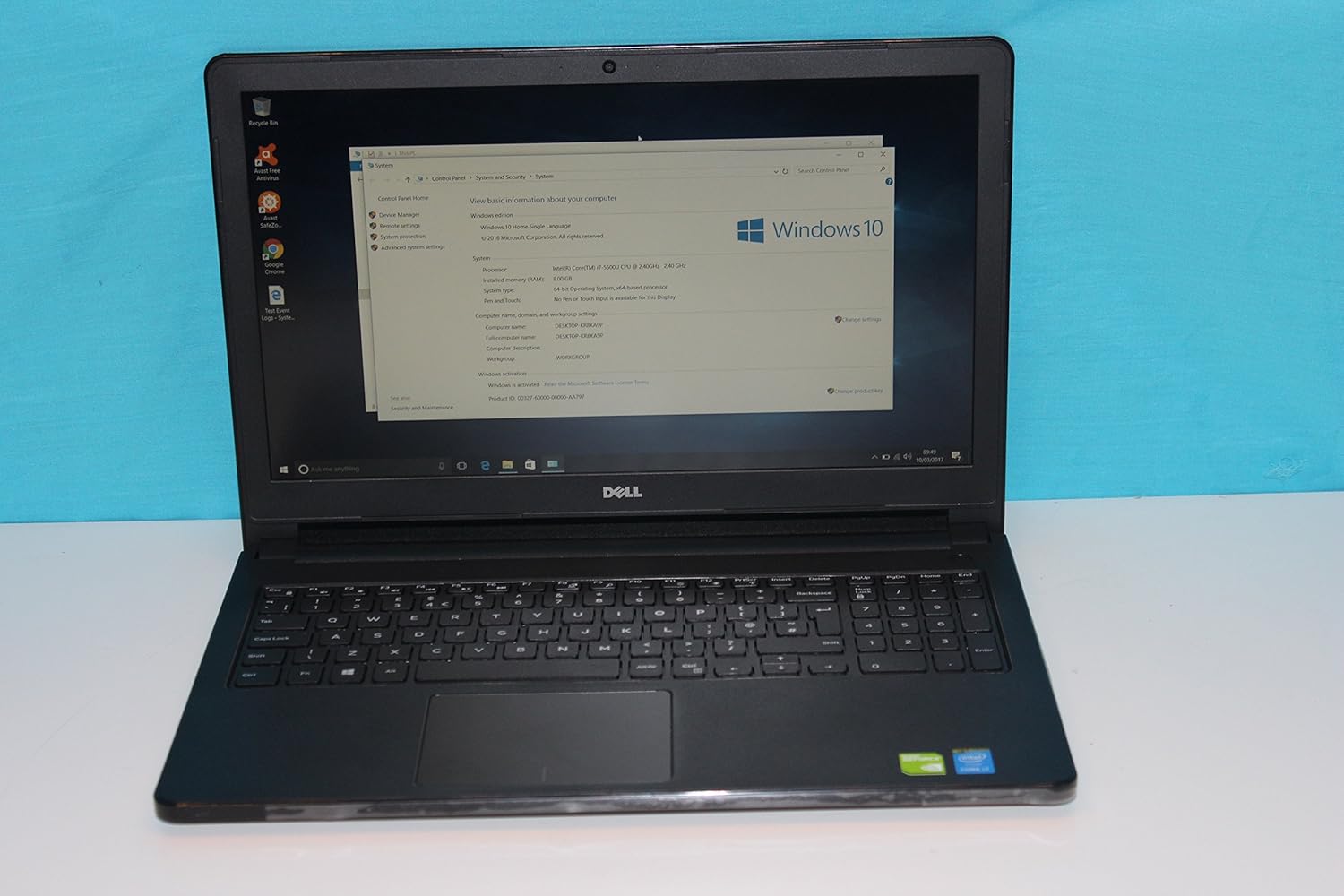 Dell Inspiron 15 5558 CORE I7 5500u 2.4GHZ 16GB DDR3 250GB SSD 4GB