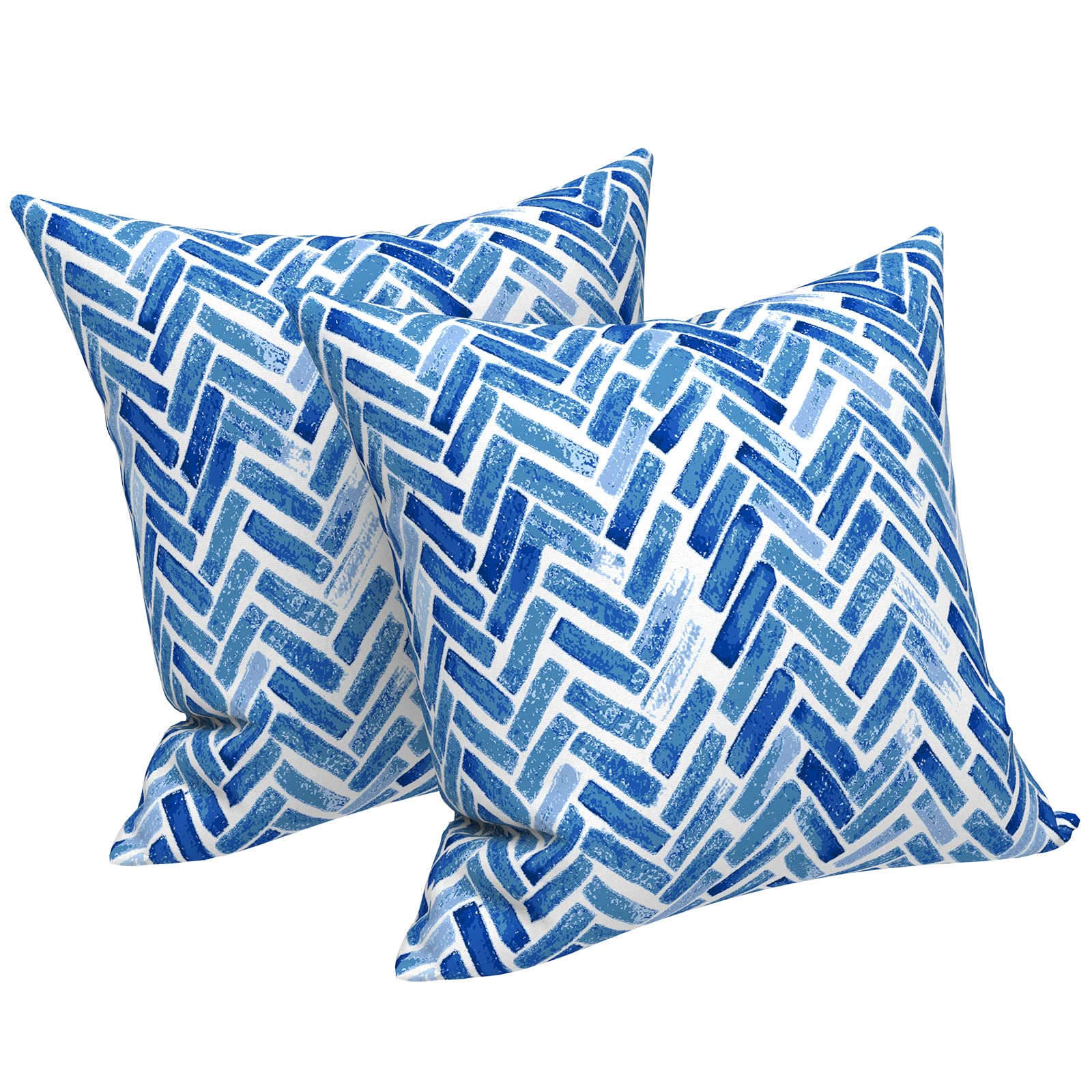 Photo 1 of LVTXIII Outdoor Throw Pillow Covers 18 x 18 Inch, Covers ONLY Modern Paisley Pattern Decorative Square Toss Pillow Case Pack of 2 for Home Patio Garden Sofa Bed Furniture, Blue Bricks
