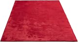 the carpet Relax Modern Fluffy Rug Red 80 x 150 cm Non Slip Washable 30° view 4
