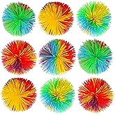 20 PCS Rainbow Stringy Balls-Sensory Fidget Stress Balls, Soft Silicone Bouncy Stress Balls, Rainbow Fidget Party Favors Toy.