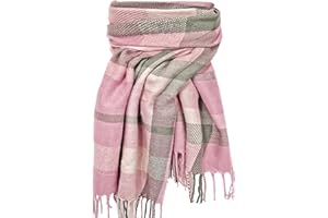 woogwin Winter Scarf for Women Cashmere Feel Plaid Warm Long Blanket Scarves Big Grid Pashmina Shawls and Wraps