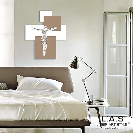 Las Laser Art Style Crocifisso Da Parete Moderno Per
