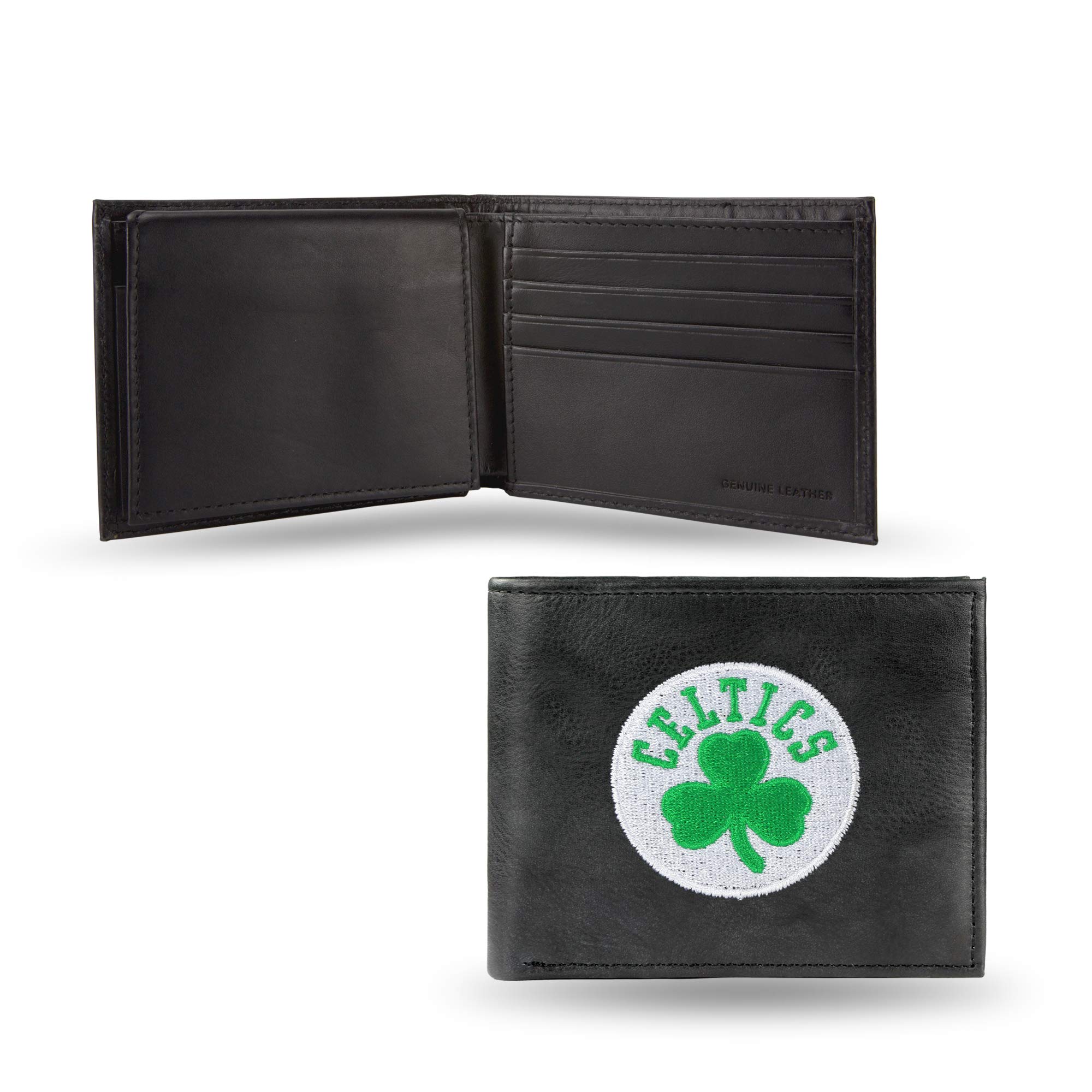 Rico Industries NBA Embroidered Leather Billfold Wallet, Boston Celtics, 3.25 x 4.25-