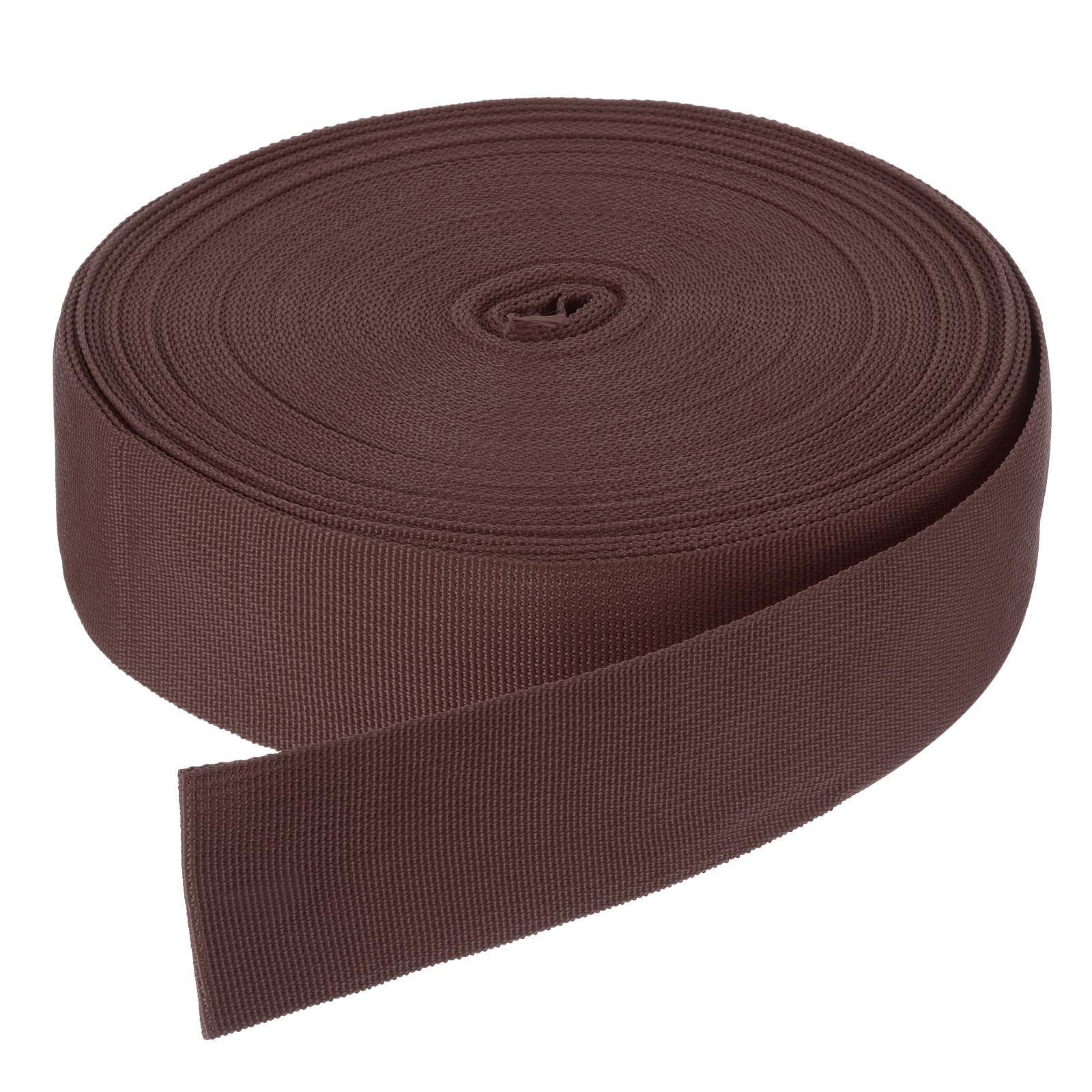 DMiotech 25 Yard x 2 Inch Width Nylon Webbing Strap Poly Flat Webbing Strapping for DIY Craft Backpack Strapping Sewing, Outdoor Gear Repair, Dark Brown