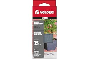VELCRO Brand Outdoor Heavy Duty Strips | 4 x 1 Inch Set of 10 | Holds 15 lbs | Titanium Extreme Hook and Loop Tape Industrial Strength Adhesive | Weather Resistance for Rough Surfaces (90812)