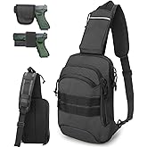 LarKoo Tactical Sling Chest Bag EDC Shoulder Pack Universl Dual Holster CCW Compact Bags Concealed Carry Backpack