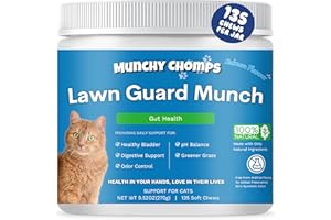 Munchy Chomps Lawn Guard for Cats - Supports Urinary Tract & Gut Health- Prevents Yellow Spots on Grass - with DL-Methionine,