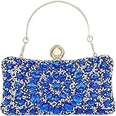 MAIRLOM Rhinestone Clutch Purses for Women Evening Wedding Formal - Pearl Clasp Handbag Crystal Gemstone Bag for Party Prom