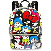 Hello Kitty and Friends Mini Backpack for Kids - Bundle 10" Sanrio Faux Leather Backpack and Button Travel Bag for Girls
