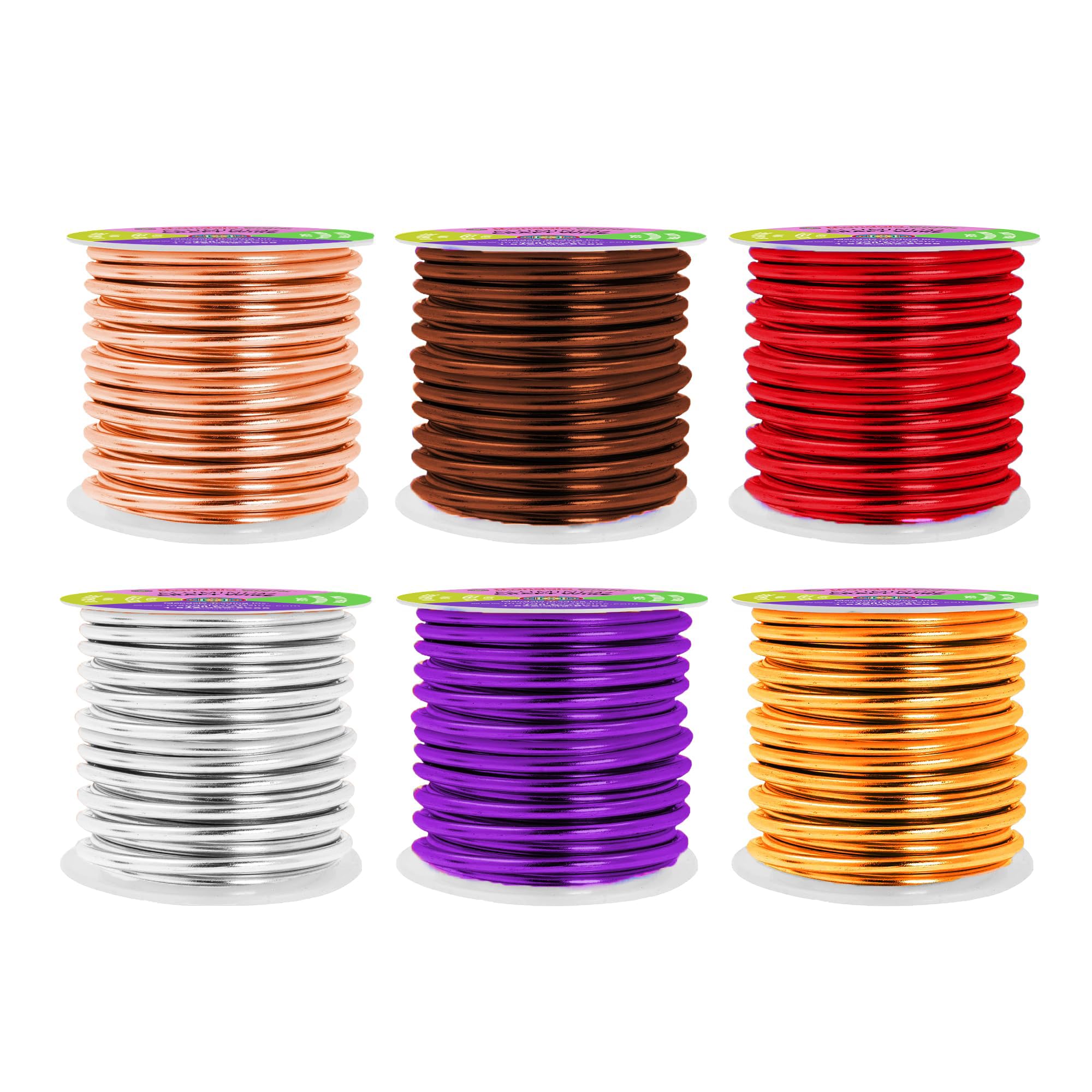 Mandala Crafts 8 Gauge Anodized Aluminum Craft Wire for Jewelry Making - 120 FT Colored Flexible Silver Copper Purple Gold Brown Red Wire - Bendable for Bonsai Armature Crafting Sculpting Image