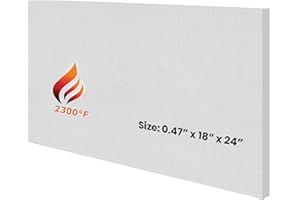 SIMOND STORE Ceramic Fiber Insulation Board - 2300F Rated - 0.47" x 18" x 24" - Ceramic Thermal Insulation Board for Wood Stoves, Fireplaces, Furnaces, Forges, Kilns, Pizza Ovens, Boilers - Pack of 1
