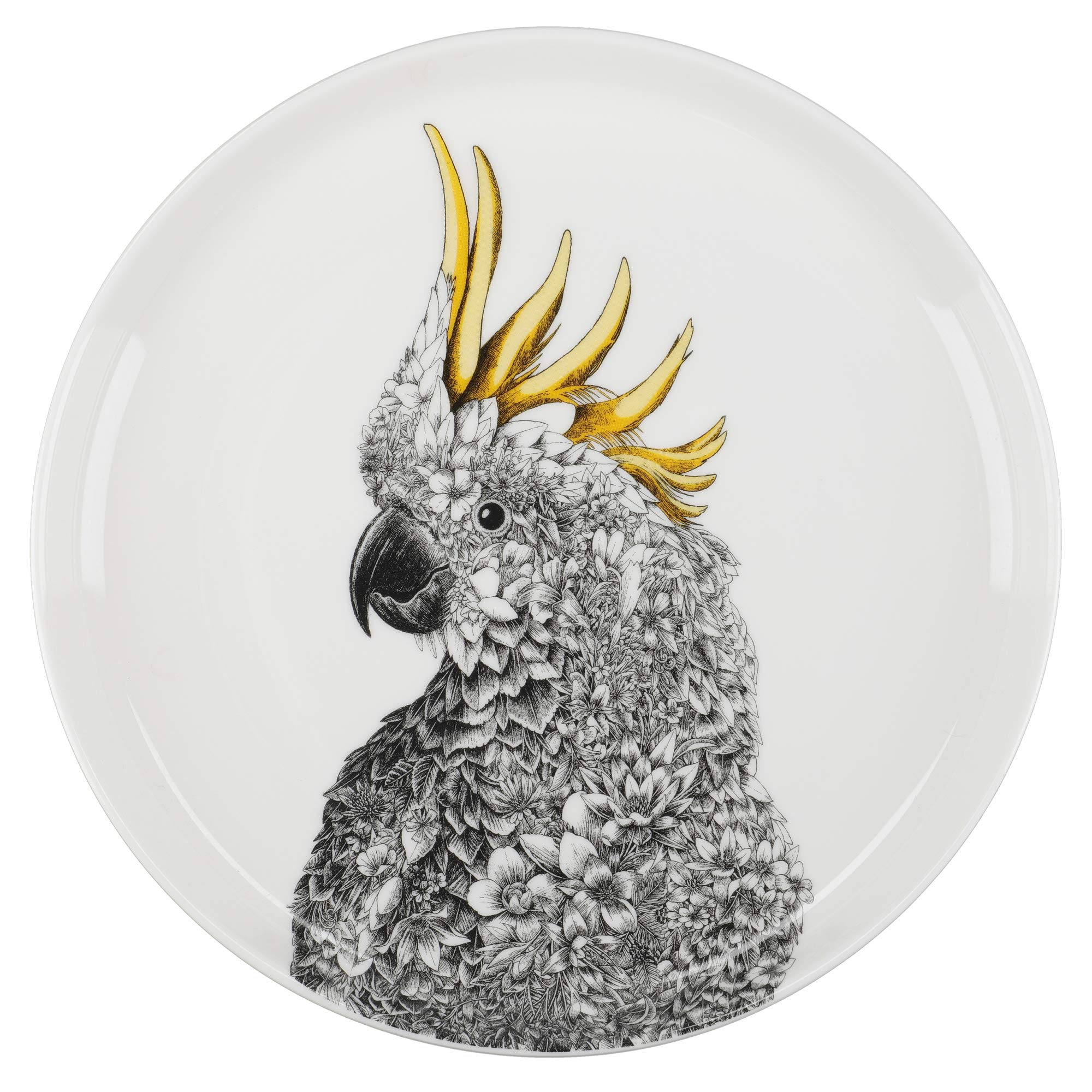 Maxwell & Williams Marini Ferlazzo Birds Decorative Side Plate with Sulphur-Crested Cockatoo Design, Gift Boxed, Fine China, White, 2 cm — image 1