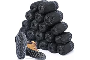 ioiopeak Shoe Covers Disposable 200 Pack (100 Pairs) - Durable, Non-Slip, Water Resistant, and Recyclable Boot Covers for Ind