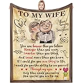 Ruicnte Christmas Blanket Gifts for Wife from Husband,to My Wife's Blankets 52"x60",I Love You Blanket Valentines Day Birthday Gift for Couple Wife,Romantic Love Present for Her,Mothers Day