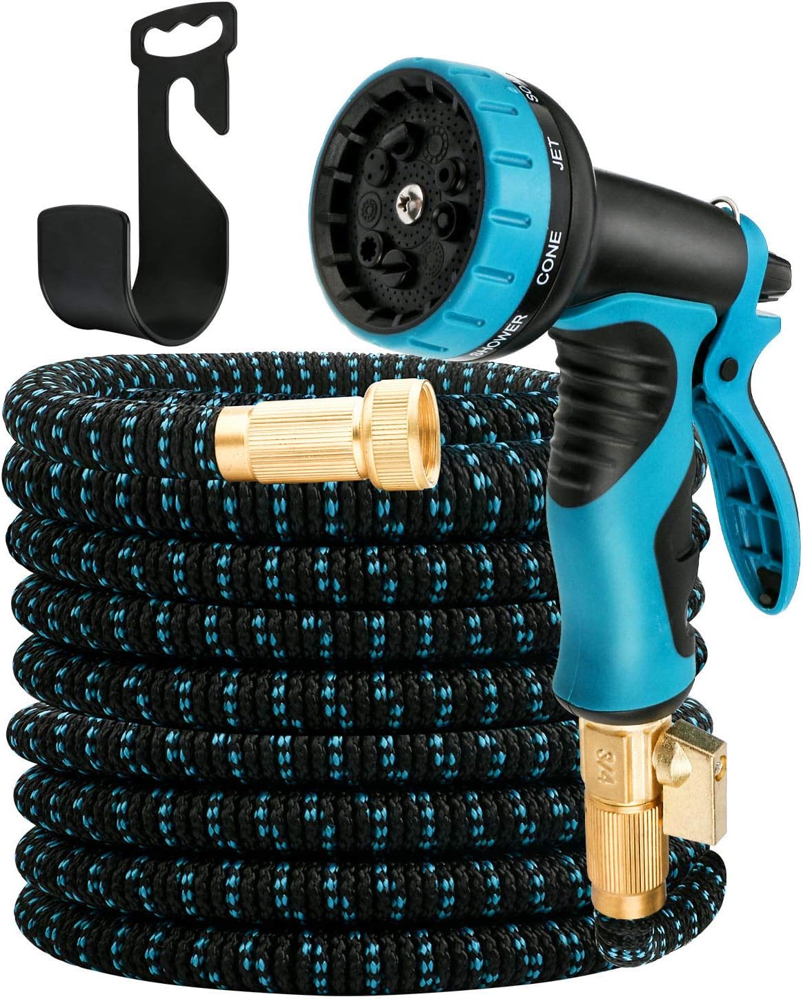 Hose Pipe, TedGem Garden Hose Expandable Hose Garden Hose Expandable Water Hose Pipe Expanding Hose with 9 Function Spray Gun, Extra Strength Fabric, for Car Washing, Garden Watering, Yard (50ft)