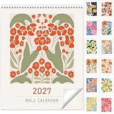 Guasslee 2027 wall calendar 12 month, Jan 2027-Dec 2027, 28" X 11" | Vertica Aesthetic Calendar, Monthly Planner With Thick Paper, Floral Design for Home Office
