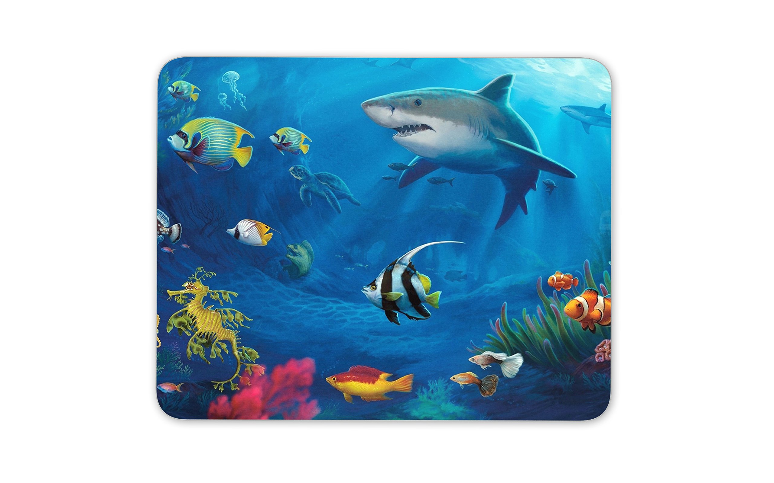 Underwater World Mouse Pad Mat - Shark Fish Diving Coral Computer PC #8080