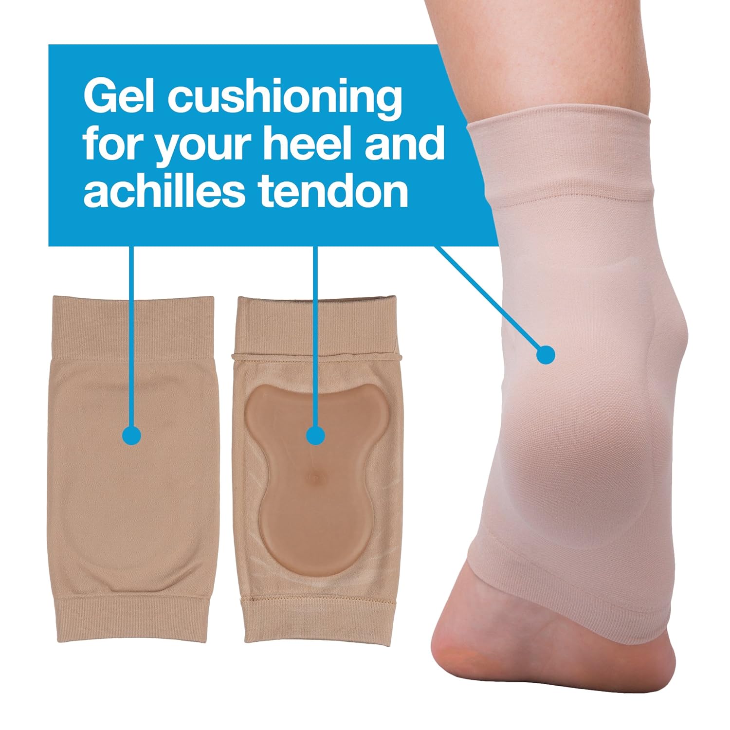 ZenToes Achilles Tendon Heel Protector Compression Padded Sleeve Socks for Bursitis, Tendonitis, Tenderness - 1 Pair: Industrial & Scientific