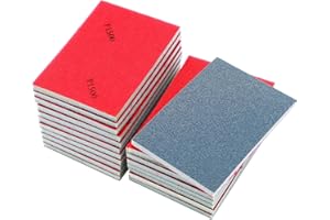 UILLCUET 20PCS 80/100/120/220Grit/#180-1000 Sanding Sponge Assortment Pack, Coarse/Medium/Fine Hand Sanding Block Variety Pack, Wet Dry Flexible Sandpaper Sponge for Drywall, Model, Wood, Furniture (B Type)