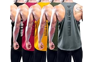 Boyzn Men's 1, 3 or 5 Pack Y-Back Workout Tank Tops, Athletic Muscle Gym Tank Tops, Fitness Bodybuilding Sleeveless T-Shirts