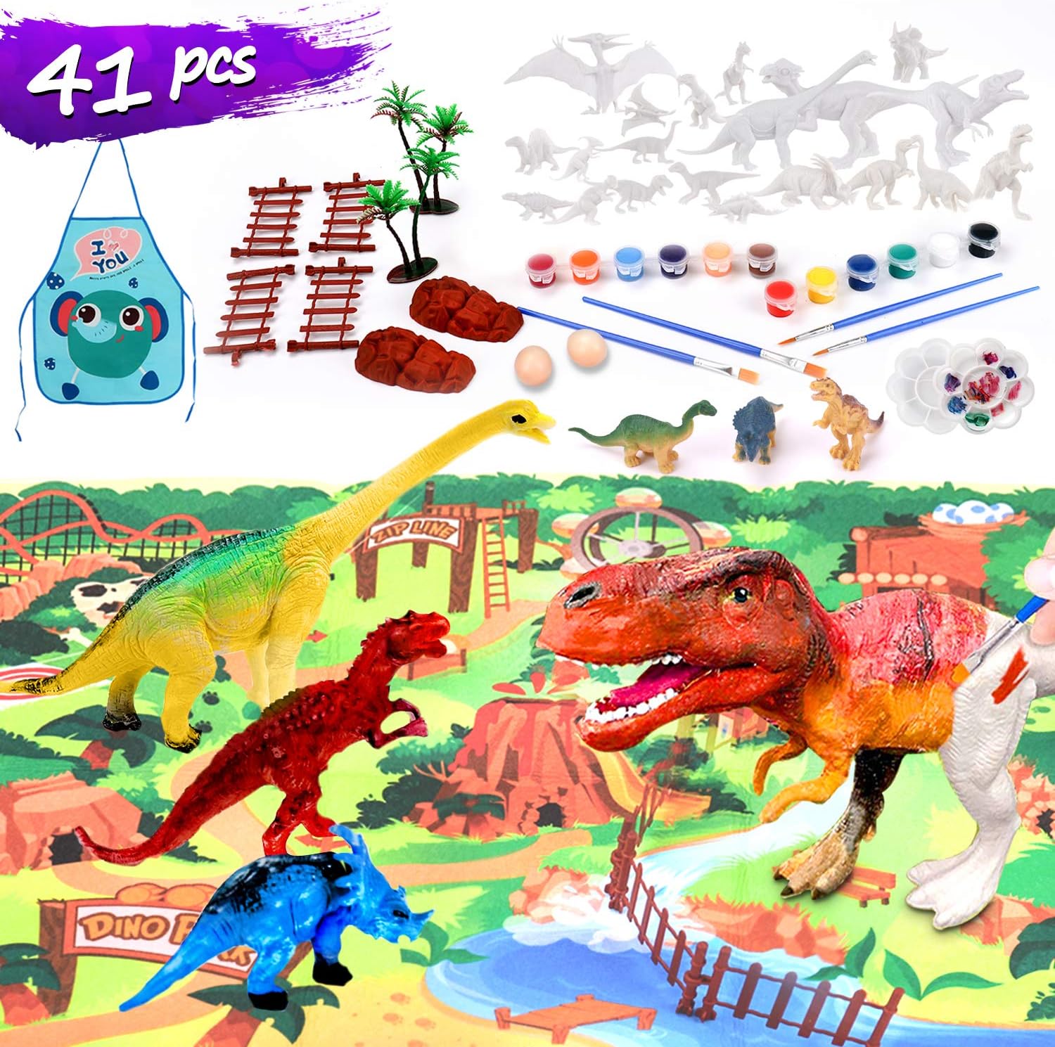 41 PCS Kids Crafts Dinosaur Paint Set Arts and Crafts ...