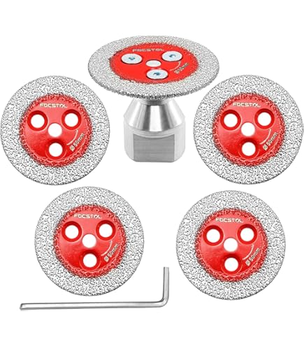 SHDIATOOL 50mm Diamond Cutting Wheel Set With 6mm Shank - 2-Piece Mini Blade Kit