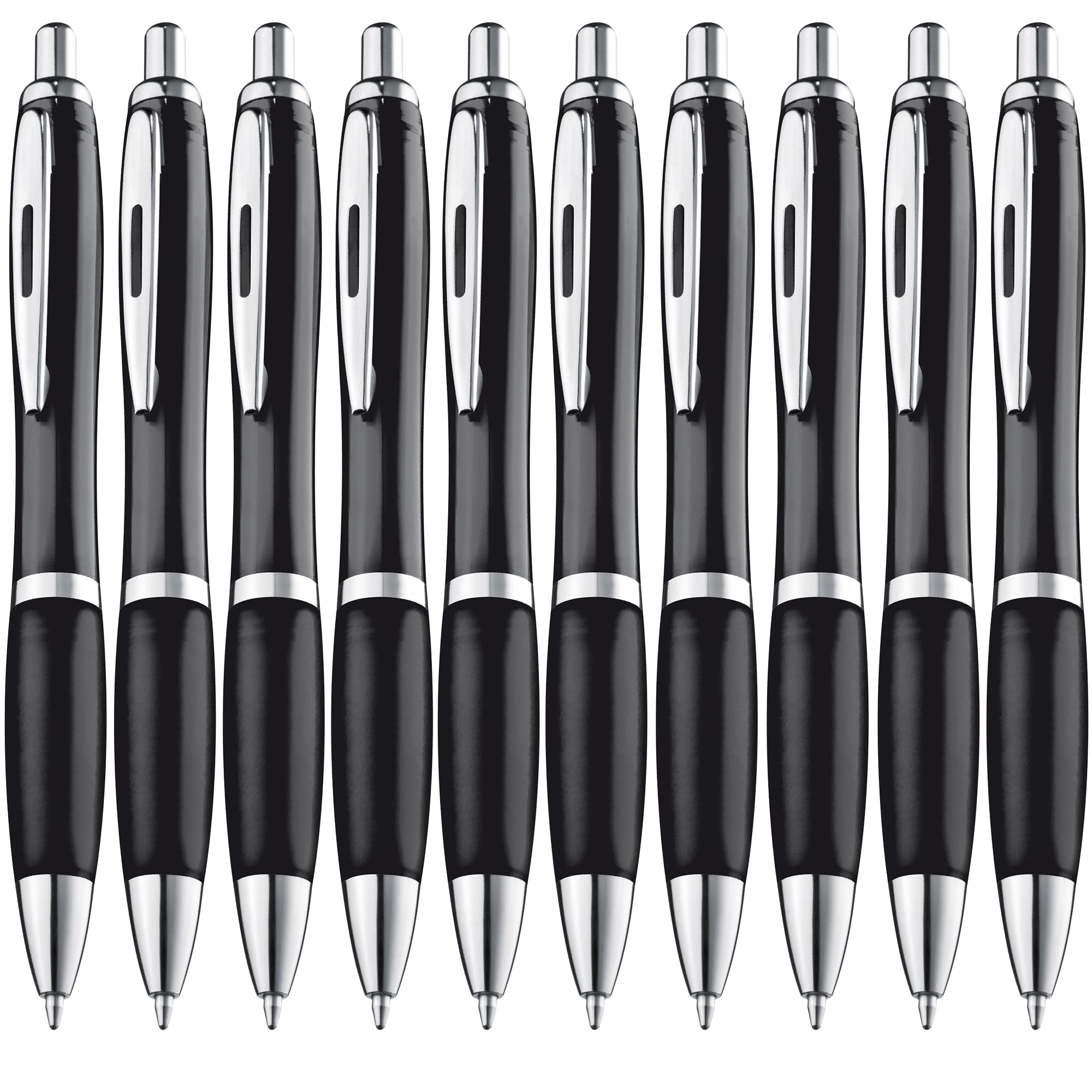 ZENSCRIBE Ergonomic Ballpoint Pen, Pack of 50, Premium Ballpoint Pen Set, High Quality, Non-Slip Ballpoint Pen for Easy and Soft Writing, Blue Writing Ballpoint Pen Black