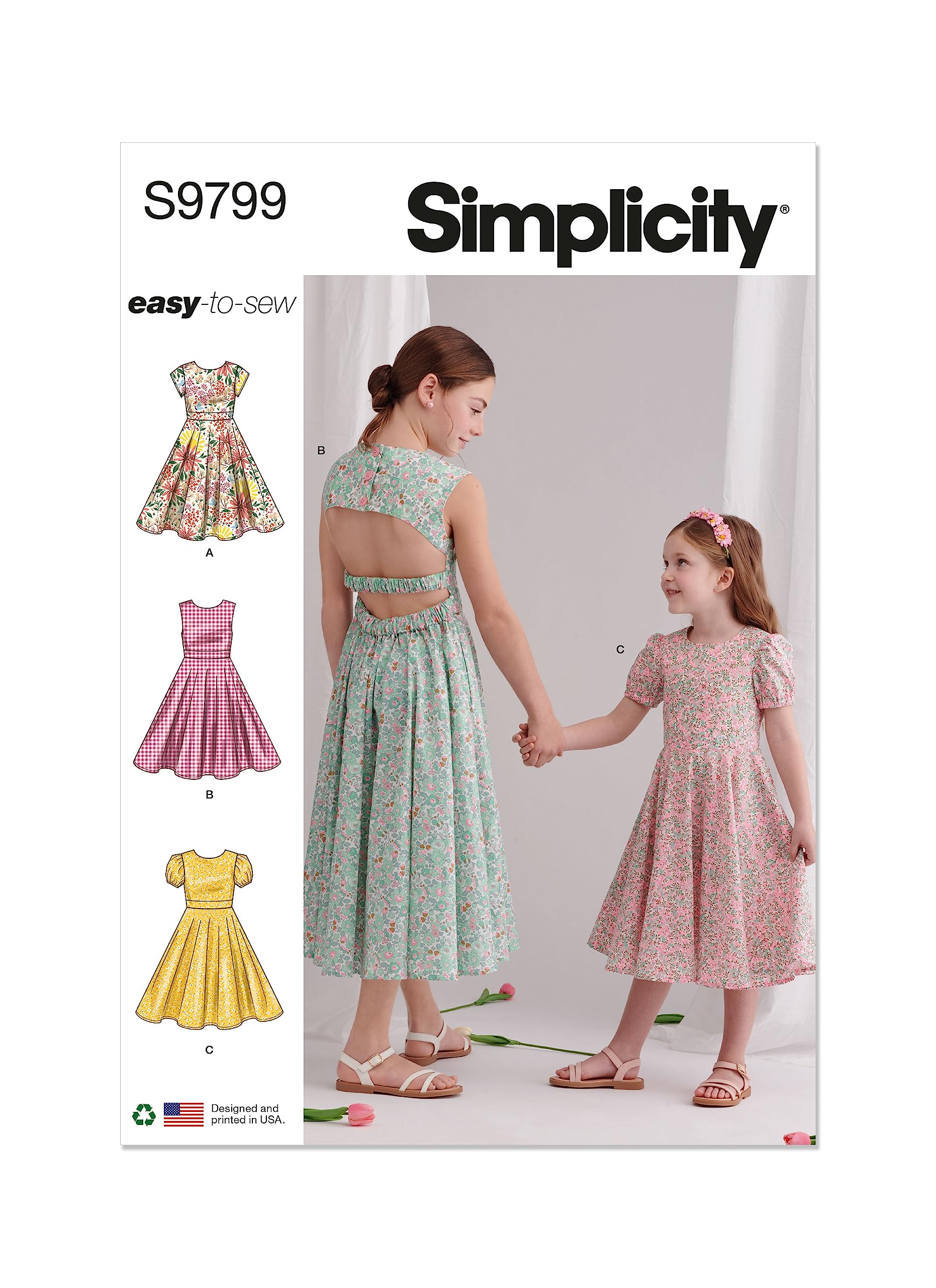 SIMPLICITY SS9799K5 Children's and Girls' Dresses K5 (7-8-10-12-14)