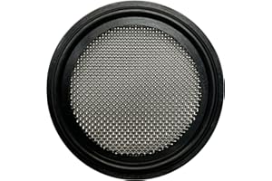 DR.COMPONENT 1.5" Sanitary Tri-Clamp Gaskets (Pack of 2), Bonded Type Screen (#30 Mesh/ 595 μm) Gaskets, Black Buna NBR