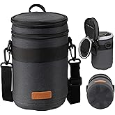 TARION Hard Camera Lens Case - 4.7 x 8.9 in Shockproof EVA Hardshell Pouch with Shoulder Strap for Large Telephoto Lenses - HLB-XL