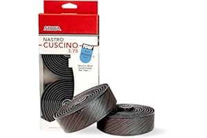SILCA Nastro Cuscino Bike Handlebar Tape, Black 3.75mm – Extra Thick Bike Bar Tape, Comes with Aluminum End Plugs & Installation Kit – Durable, Comfortable, and Vibration-Damping