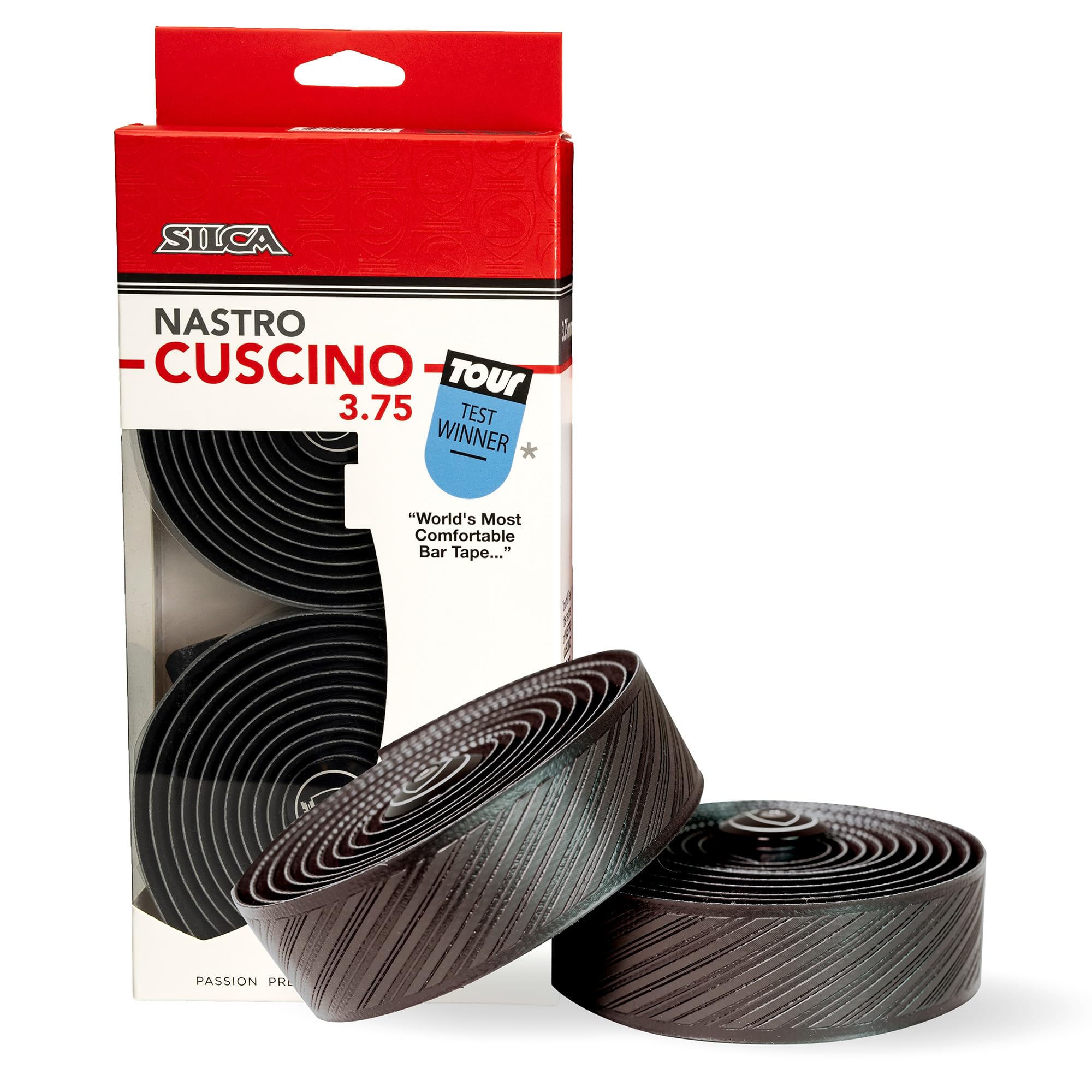 SILCA Nastro Cuscino Bike Handlebar Tape, Black 3.75mm – Extra Thick Bike Bar Tape, Comes with Aluminum End Plugs & Installation Kit – Durable, Comfortable, and Vibration-Damping